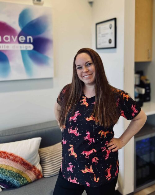KC of the Maven Smile Design team, in the office