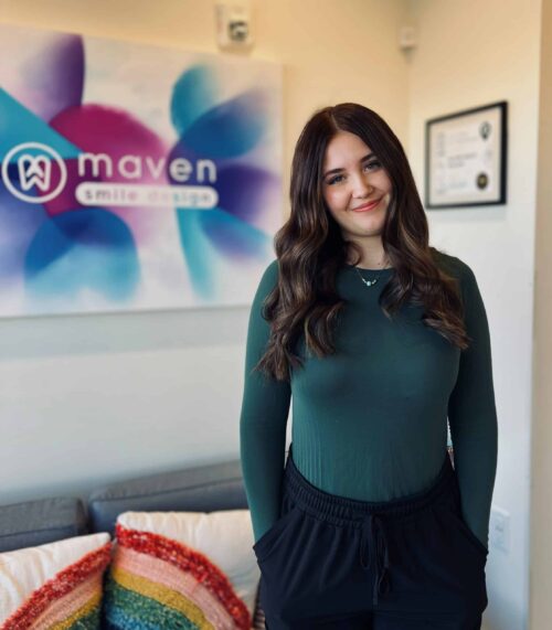 Kaytlin of the Maven Smile Design team, in the office