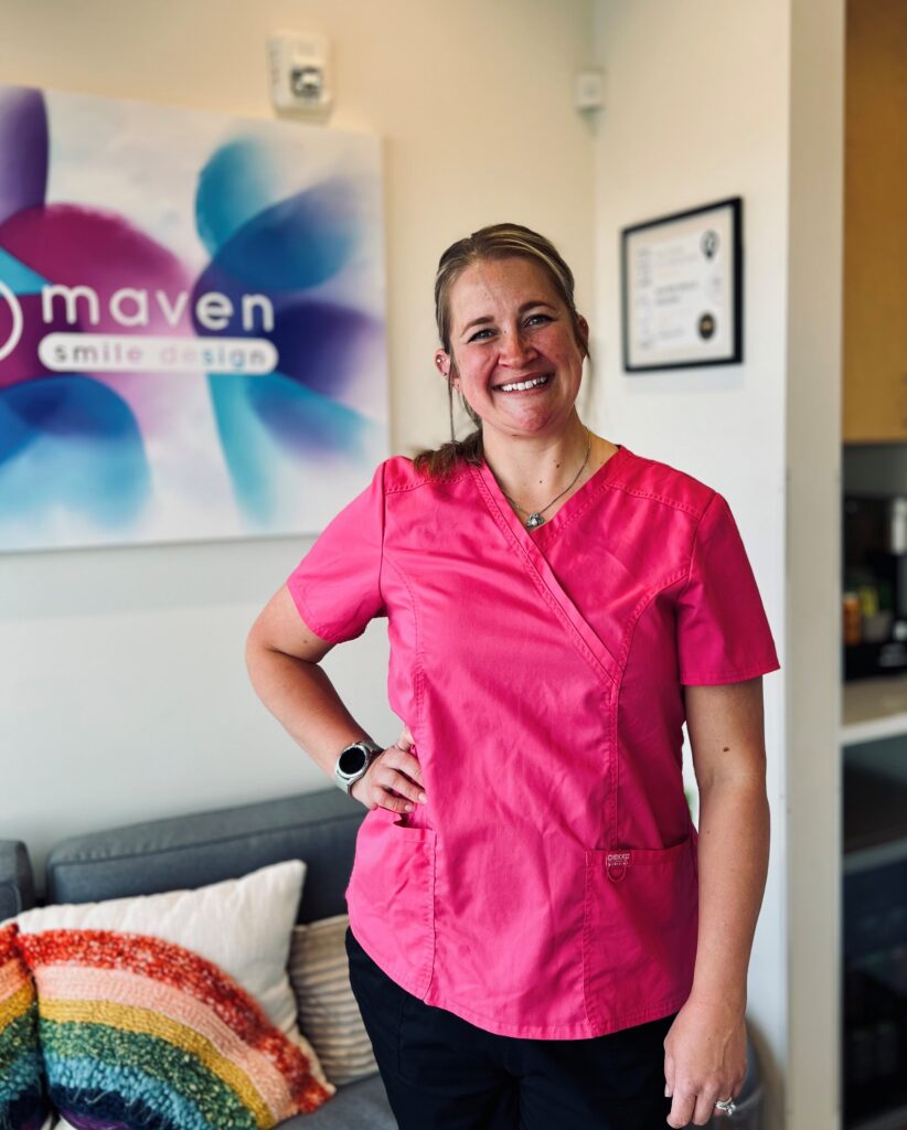 Lorin of the Maven Smile Design team, in the office
